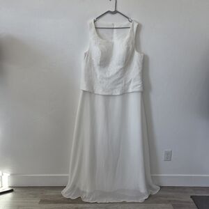 NEW Size 20 Wedding Dress Sleeveless Lace Bodice Chiffon Skirt Plus Size Bridal